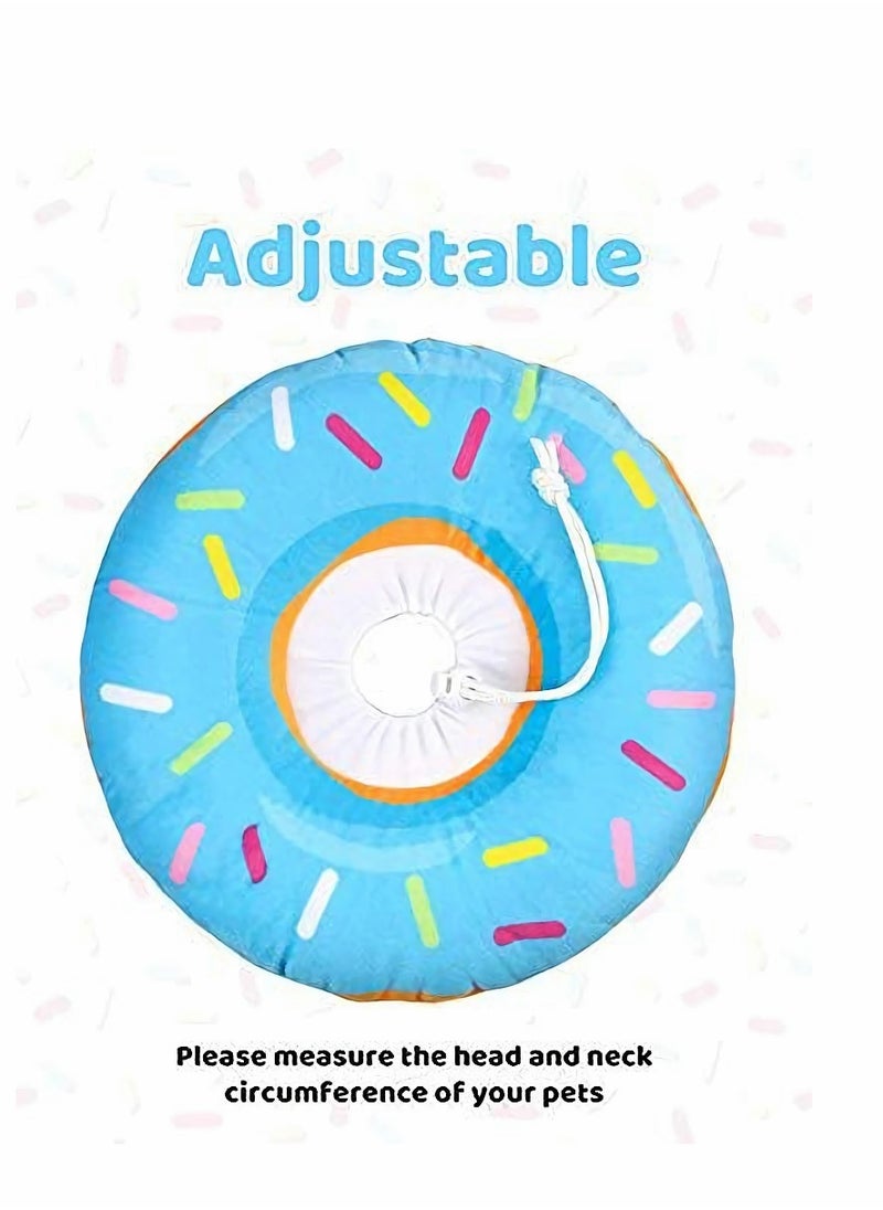 SYOSI - Adjustable Donut Cat Recovery Collar Soft Cone for and Small Dogs Wound Healing Protective Elizabethan After Surgery (BLUE) - Image 1