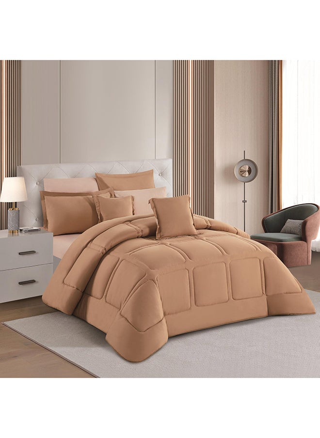 Stargold Duvet Cover Set 8 Pieces Comforter Set with Bed Skirt Quilt Cover Fitted Sheet Pillow Cover Comforter 220X240 cm King Size Mattress  - Image 1