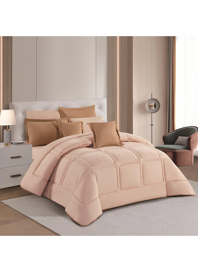 Stargold Duvet Cover Set 8 Pieces Comforter Set with Bed Skirt Quilt Cover Fitted Sheet Pillow Cover Comforter 220X240 cm King Size Mattress  - Image 2