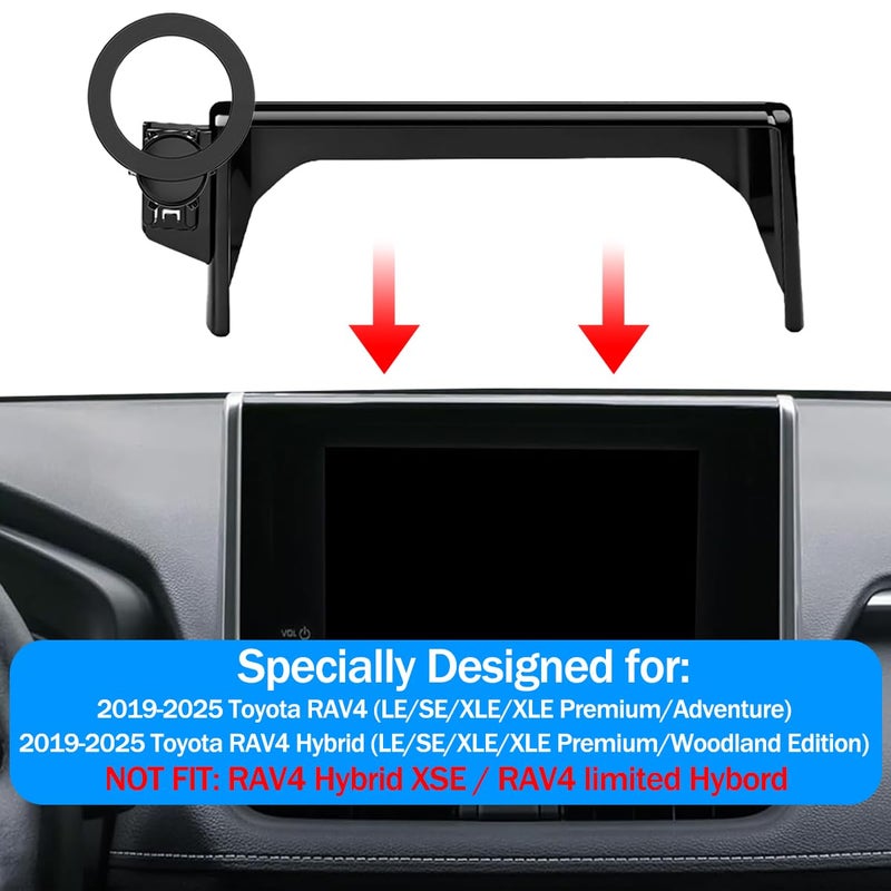 Hesanzol Car Phone Holder for Toyota RAV4 2025 2019-2024 7/8-Inch Screen, Cell Phone Mount Compatible with MagSafe - Image 2