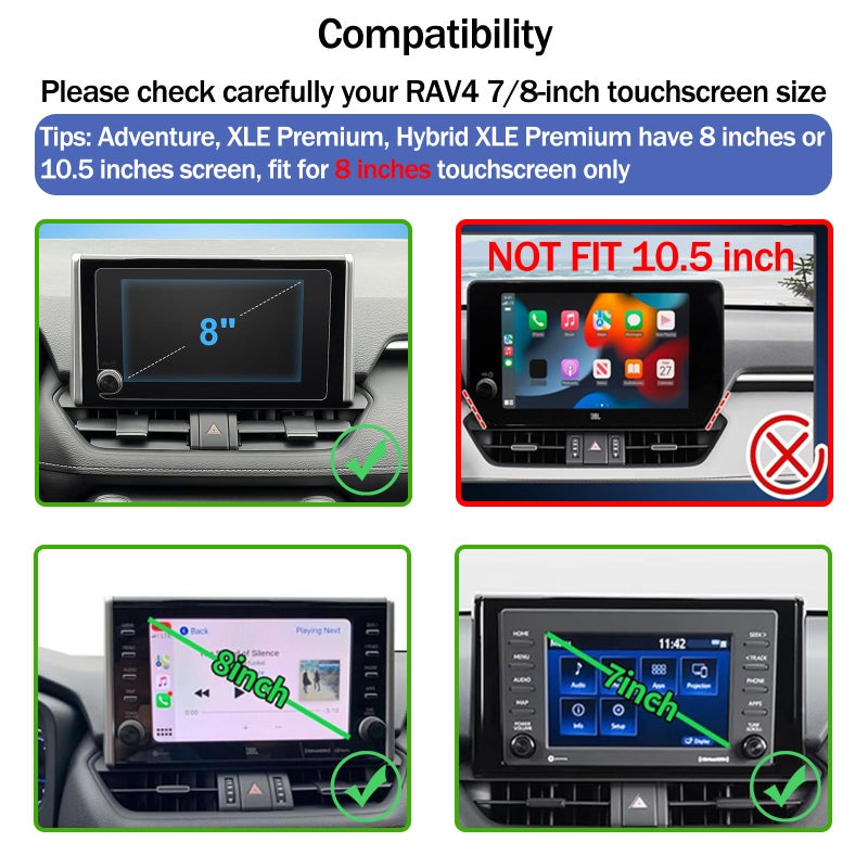 Hesanzol Car Phone Holder for Toyota RAV4 2025 2019-2024 7/8-Inch Screen, Cell Phone Mount Compatible with MagSafe - Image 3