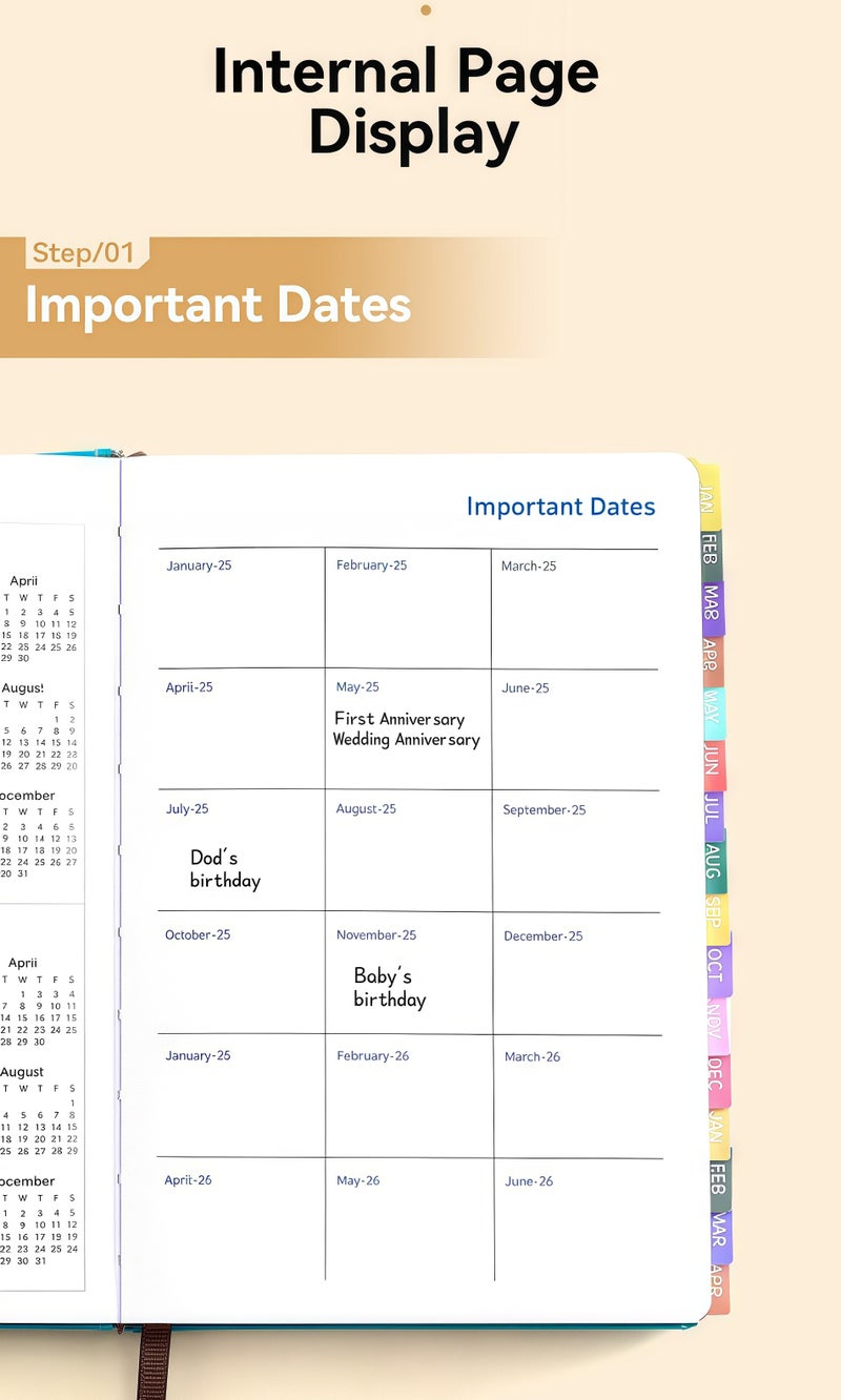 18 Month Weekly & Monthly Planner (Jan 2026-Jun 2027),Day Planner 2026-2027, A5 Academic Agenda with Index Tabs & Inner Pocket, Hardcover Notebook Diary for School & Office Travel & Business,Premium Gift Stationery - Green - Image 3