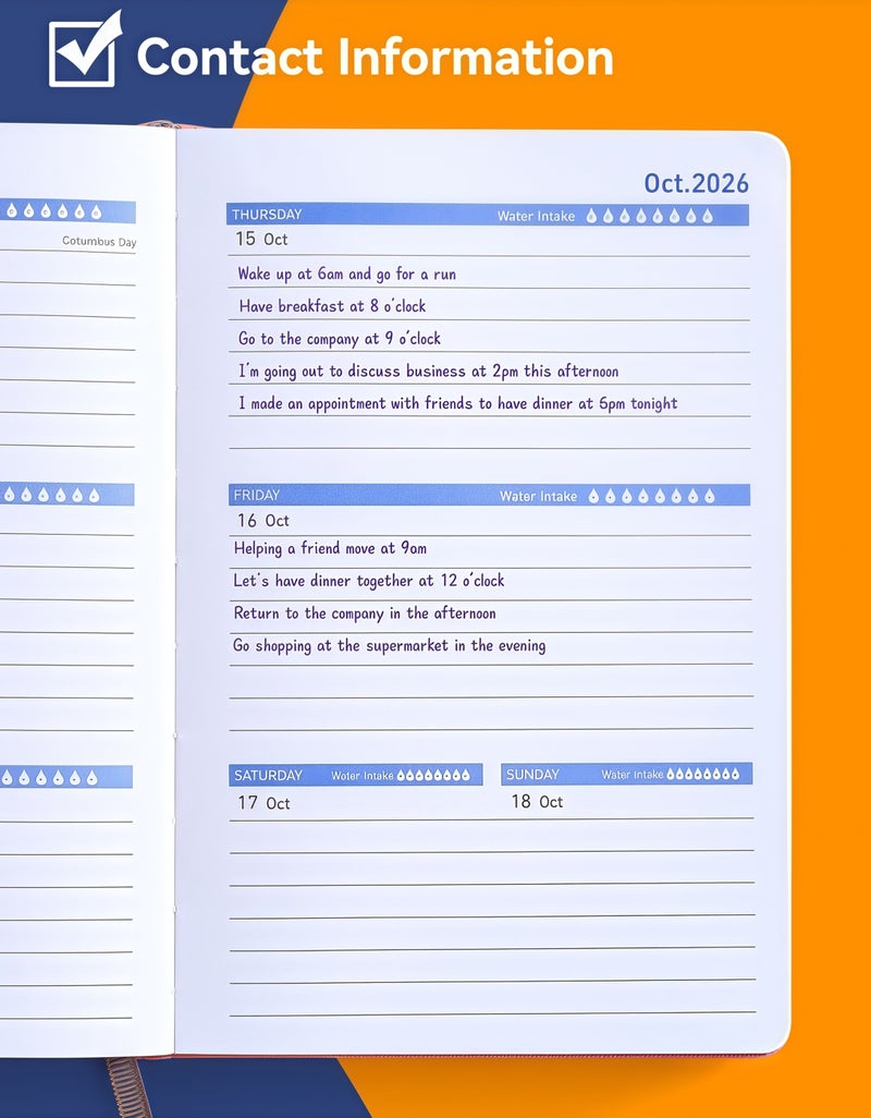 18 Month Weekly & Monthly Planner (Jan 2026-Jun 2027),Day Planner 2026-2027, A5 Academic Agenda with Index Tabs & Inner Pocket, Hardcover Notebook Diary for School & Office Travel & Business,Premium Gift Stationery - Green - Image 5