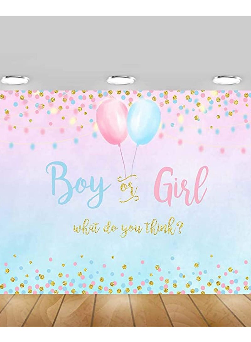 KASTWAVE Boy or Girl Gender Reveal Decoration Blue or Pink Dots Balloon Party Backdrop Fashion Design Durable Decoration 5x3ft - Image 5