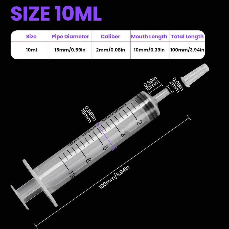 TENKAIWICK 30 PCS 10ml Oral Syringe With Cap,Plastic Syringe without Needle for Medicine Dropper, Feeding Pets, Liquid Measuring, Handicrafts，Individually Sealed, Luer Slip Advanced compact design - Image 2