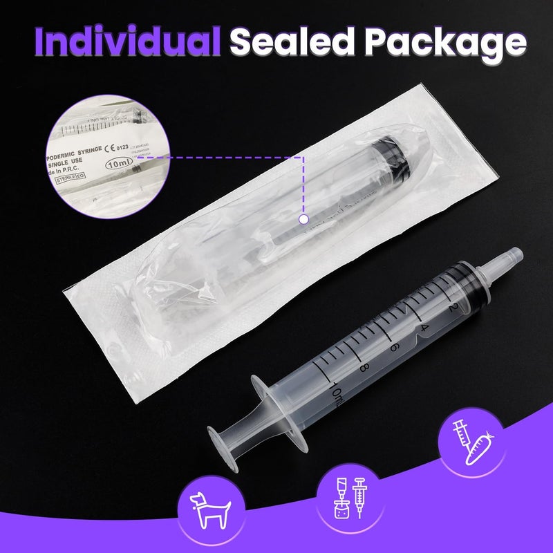 TENKAIWICK 30 PCS 10ml Oral Syringe With Cap,Plastic Syringe without Needle for Medicine Dropper, Feeding Pets, Liquid Measuring, Handicrafts，Individually Sealed, Luer Slip Advanced compact design - Image 4