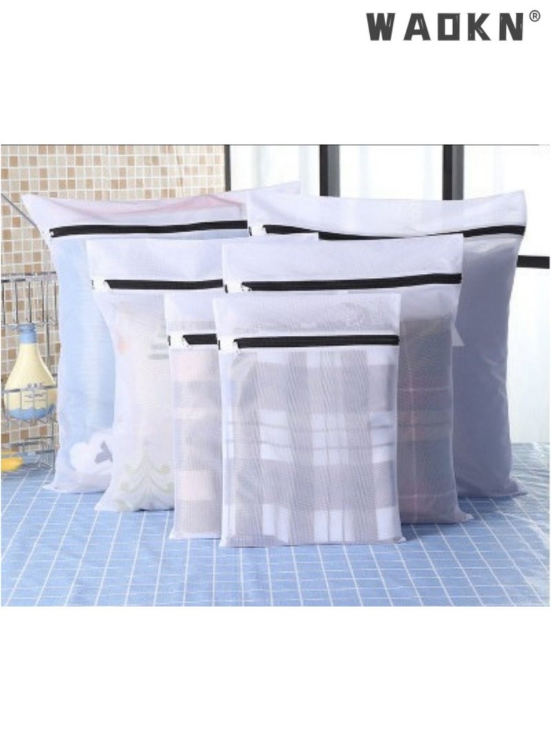 WAOKN Mesh Laundry Bags, Washing Machine Wash Bags, Reusable and Durable Mesh Wash Bags for Delicate Blouse, Hosiery, Underwear, Bra, Lingerie and Baby Clothes, Great for Travel Storage Organization - Image 1