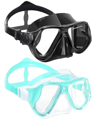 Keary 2 Pack Swimming Goggles with Nose Cover for Adult Men Women Youth, Anti-Fog 180°Wide Clear View Soft Silicone Skirt Pool Underwater Water Swim Mask Glasses for Adults Tenns - Image 1