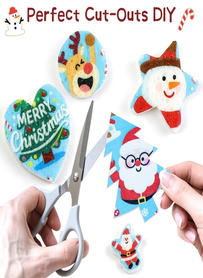 Lilac Christmas Theme Kitchen Sponge (12Pack) - Wood Pulp & Coconut Scrubber Sponges, High-Absorption Dishwashing Sponge with Festive Designs, Strong Cleaning for Dishes, Household Cleaning - Image 4