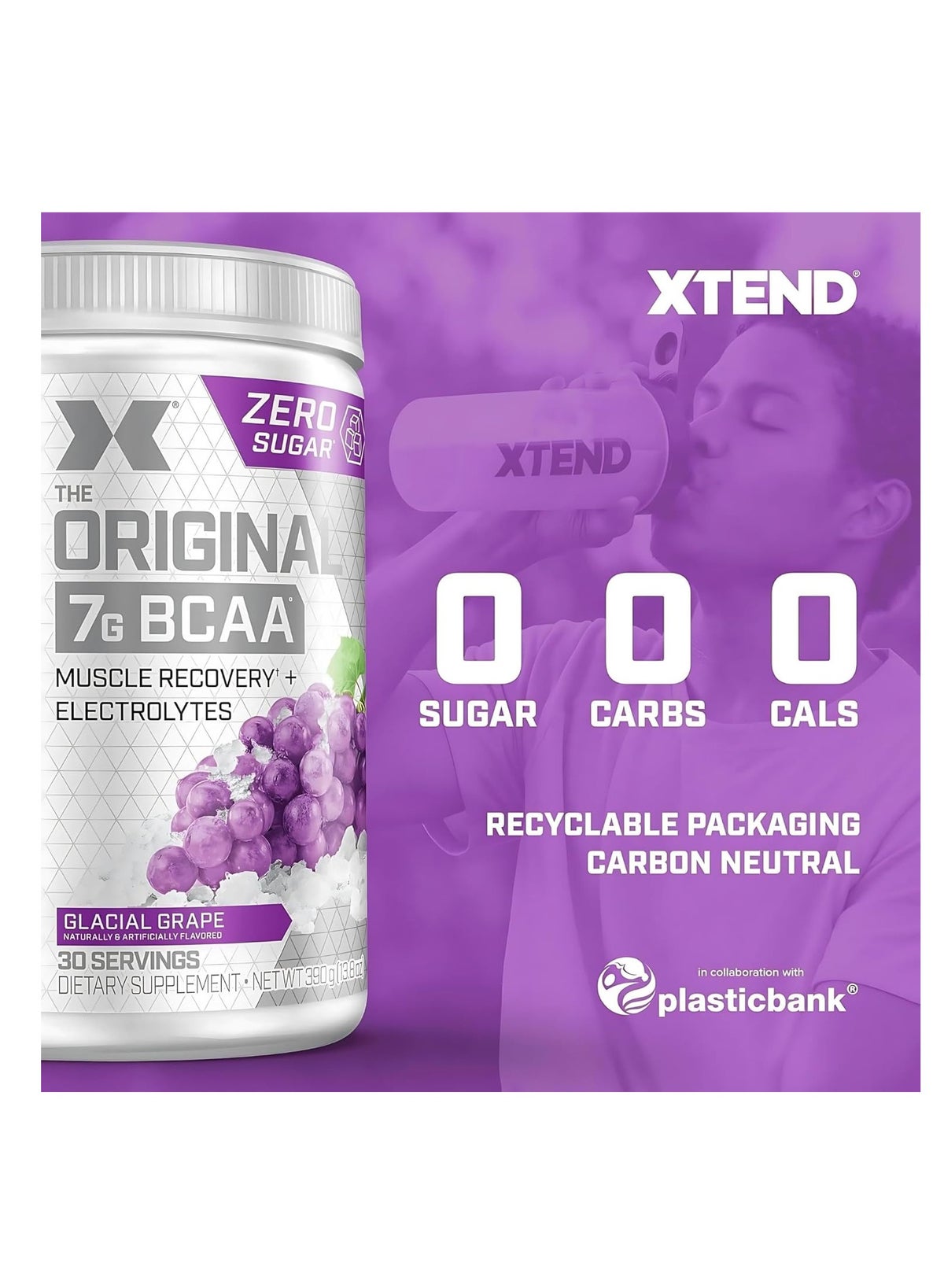 Xtend Glacial Grape Original BCAA Powder 30 Serving