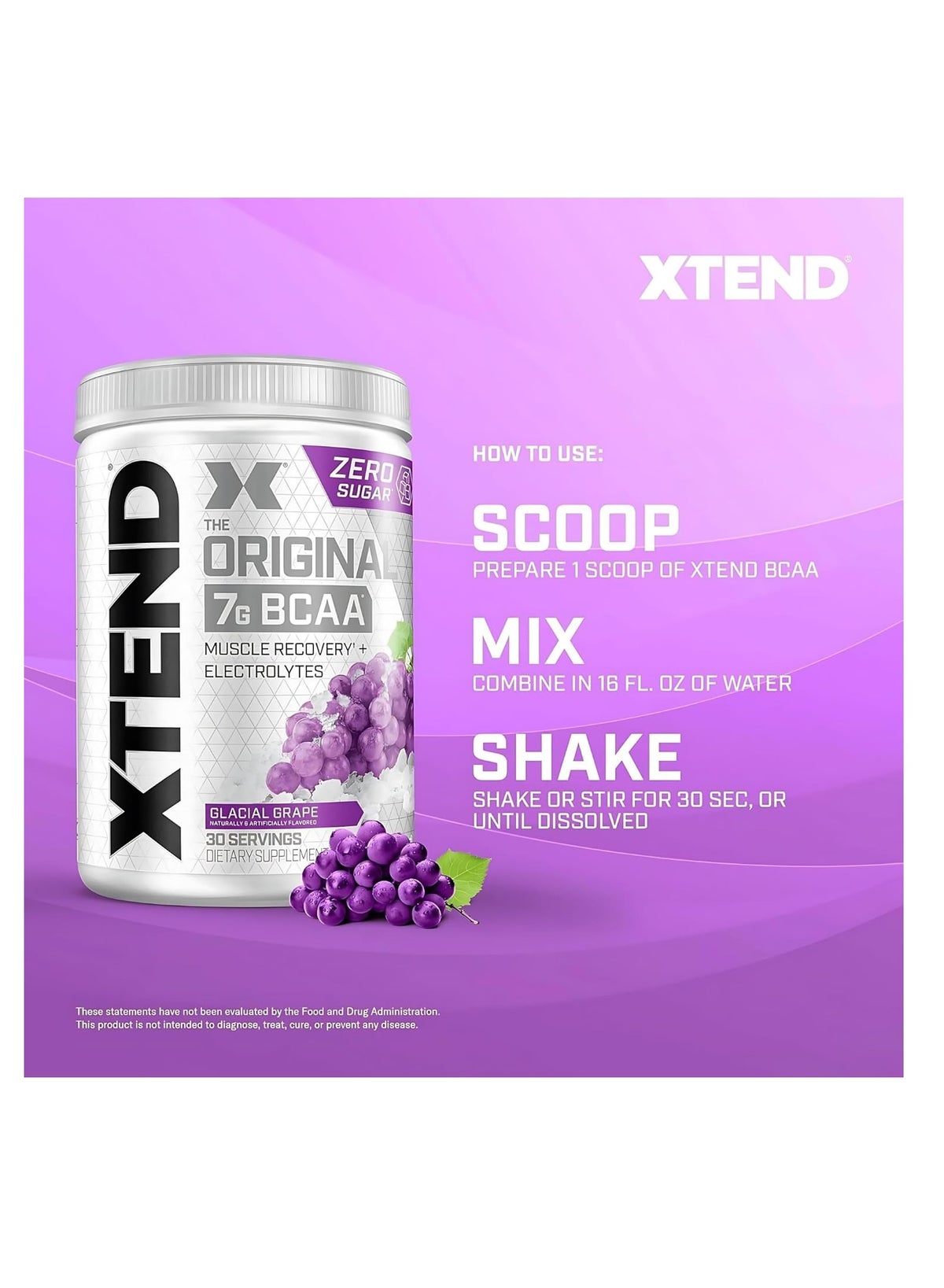 Xtend Glacial Grape Original BCAA Powder 30 Serving