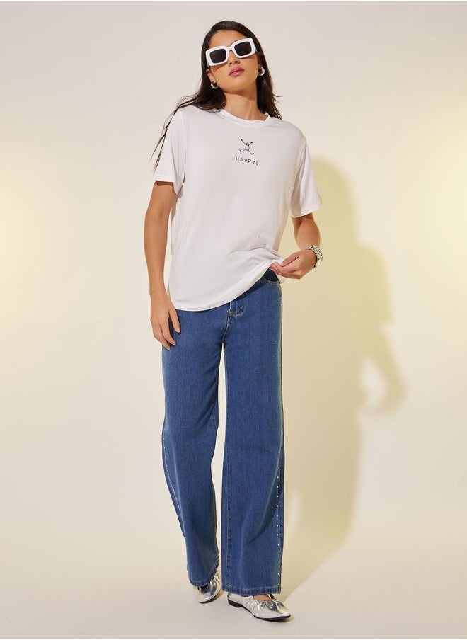 Take Two Take Two Round Neck Graphic Print T-Shirt  - Image 2