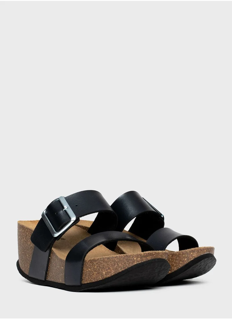 بيتون Newcastle Double Strap Wedge Sandals