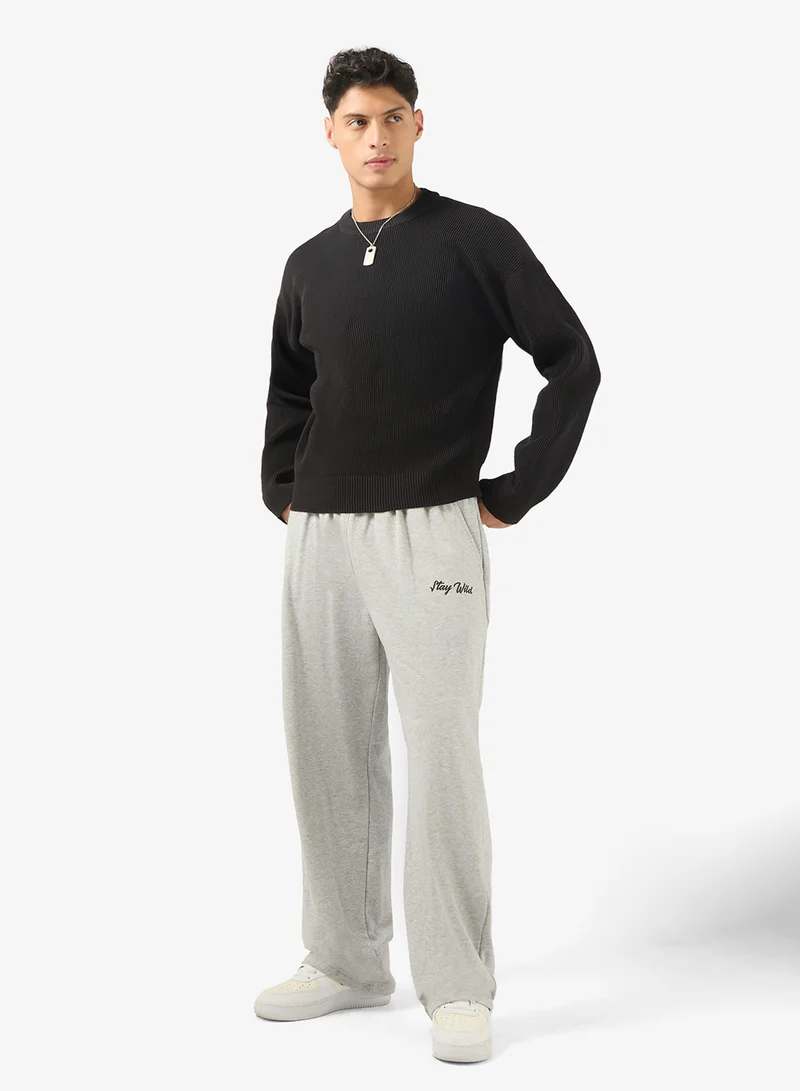 Seventy Five Basics Graphic Print Open Hem Joggers