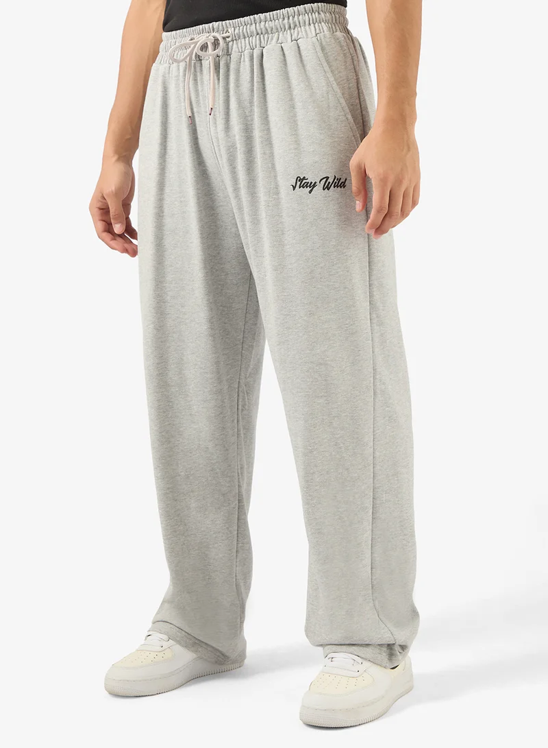 Seventy Five Basics Graphic Print Open Hem Joggers