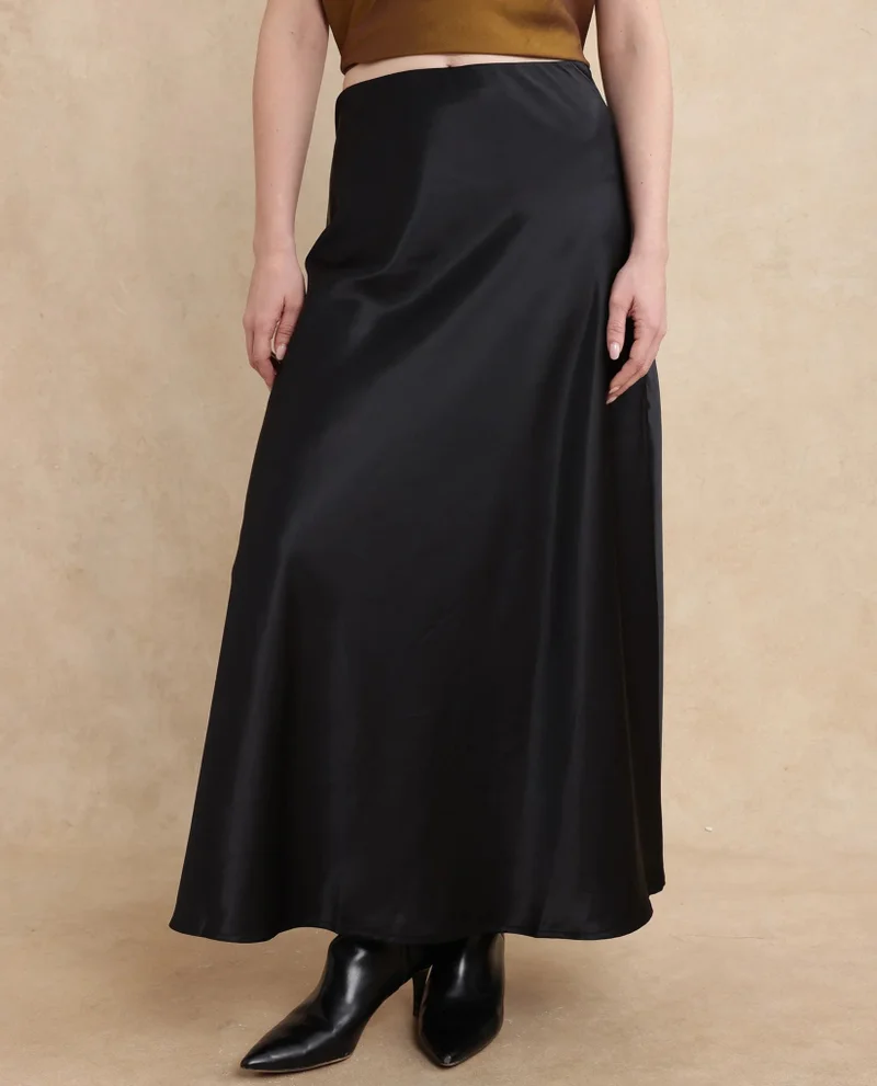 Rareism Women's Straight Fit Ankle Length Plain Skirt