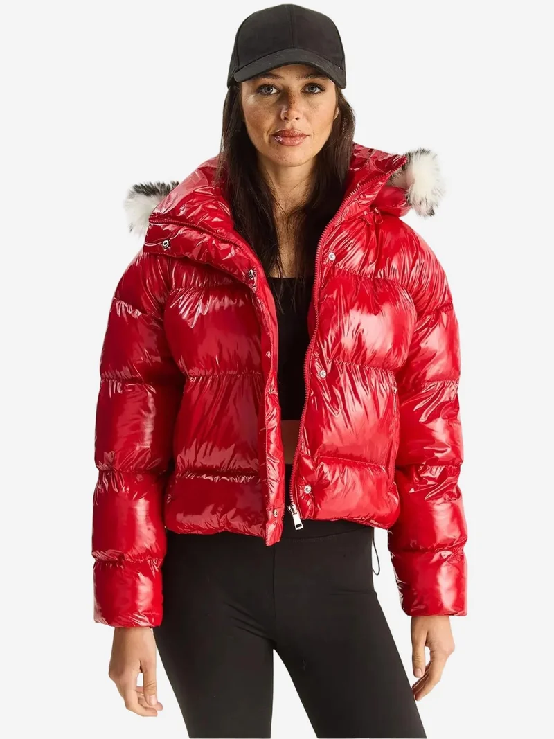 Bianco Lucci LUCCI Hooded Puffer Down Coat