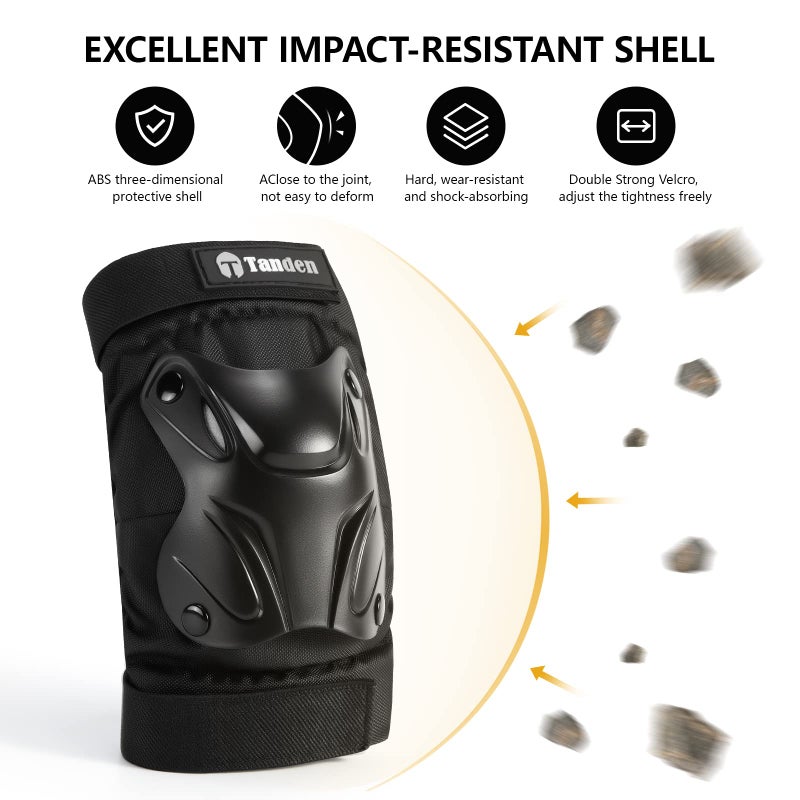 Tanden Skating Protective Gear Kids Toddler Knee Pads and Elbow Pads Set, Bike Protection for Kids Wrist Guards for Roller Skating Skateboarding Cycling Black - Image 5