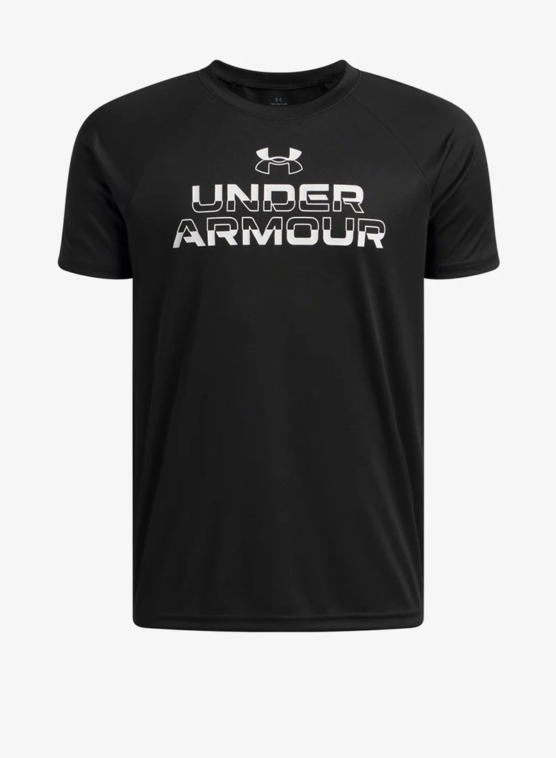 اندر ارمر تيشيرت يوث تك سبليت وورد مارك