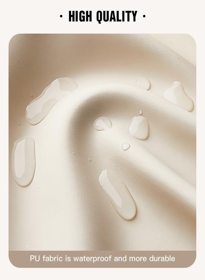 EACHY Toiletry Bag with Hanging Hook, Travel Makeup Bag PU Leather Cosmetic Bags for Women Make Up Organizer with 4 Compartments Waterproof Full-Size Portable Travel Essentials (Beige) - Image 3