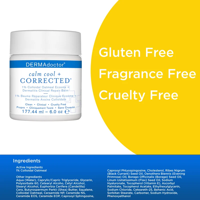 DERMAdoctor Calm Cool & Corrected Hydra Repair Face and Body Cream for Eczema, Dermatitis & Irritated Skin 177 mL