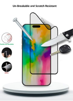 Wtech Apple iPhone 16 Pro Max 2024 Nano Ceramic Full Glue Full Cover Matte Flexible Screen Protector (MSCNMN) - Clear/Black  - Image 3