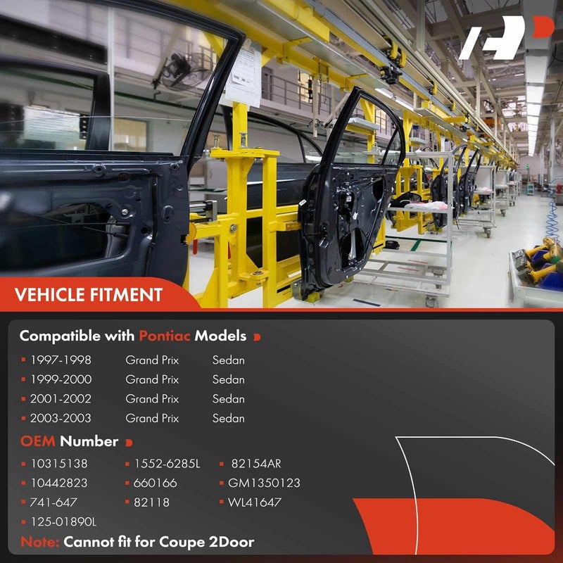 A-Premium Power Window Regulator with Motor for Pontiac Grand Prix 1997-2003 Front Left - Image 3