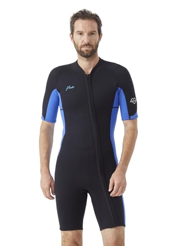 Hevto Shorty Wetsuits Men 2mm Neoprene Short Wet Suit Front Zip for Surfing Diving Kayaking Swimming PaddleboardM1SBlue L - Image 3
