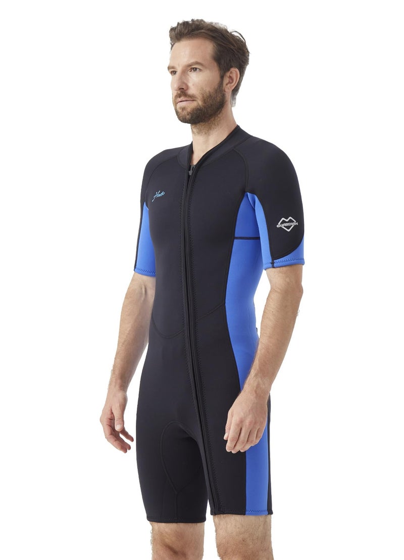 Hevto Shorty Wetsuits Men 2mm Neoprene Short Wet Suit Front Zip for Surfing Diving Kayaking Swimming PaddleboardM1SBlue L - Image 2