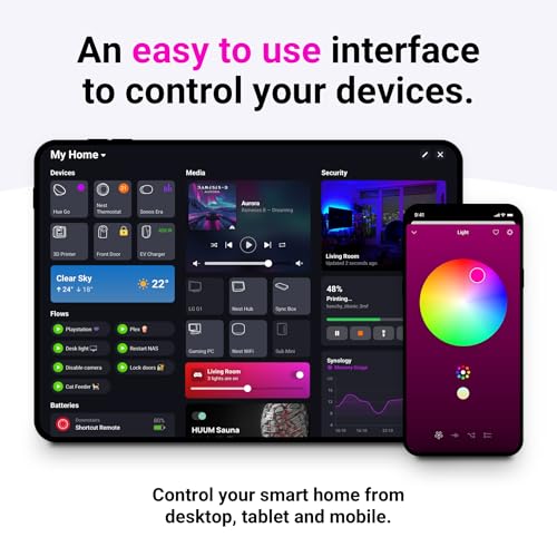 Homey هومى برو | مركز المنزل الذكي لأتمتة المنزل – ميزات Z-Wave Plus و Zigbee و Wi-Fi و BLE و الأشعة تحت الحمراء و Matter و Thread. متوافق مع سيري و أليكسا و جوجل هوم. - Image 3