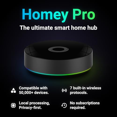Homey هومى برو | مركز المنزل الذكي لأتمتة المنزل – ميزات Z-Wave Plus و Zigbee و Wi-Fi و BLE و الأشعة تحت الحمراء و Matter و Thread. متوافق مع سيري و أليكسا و جوجل هوم. - Image 2