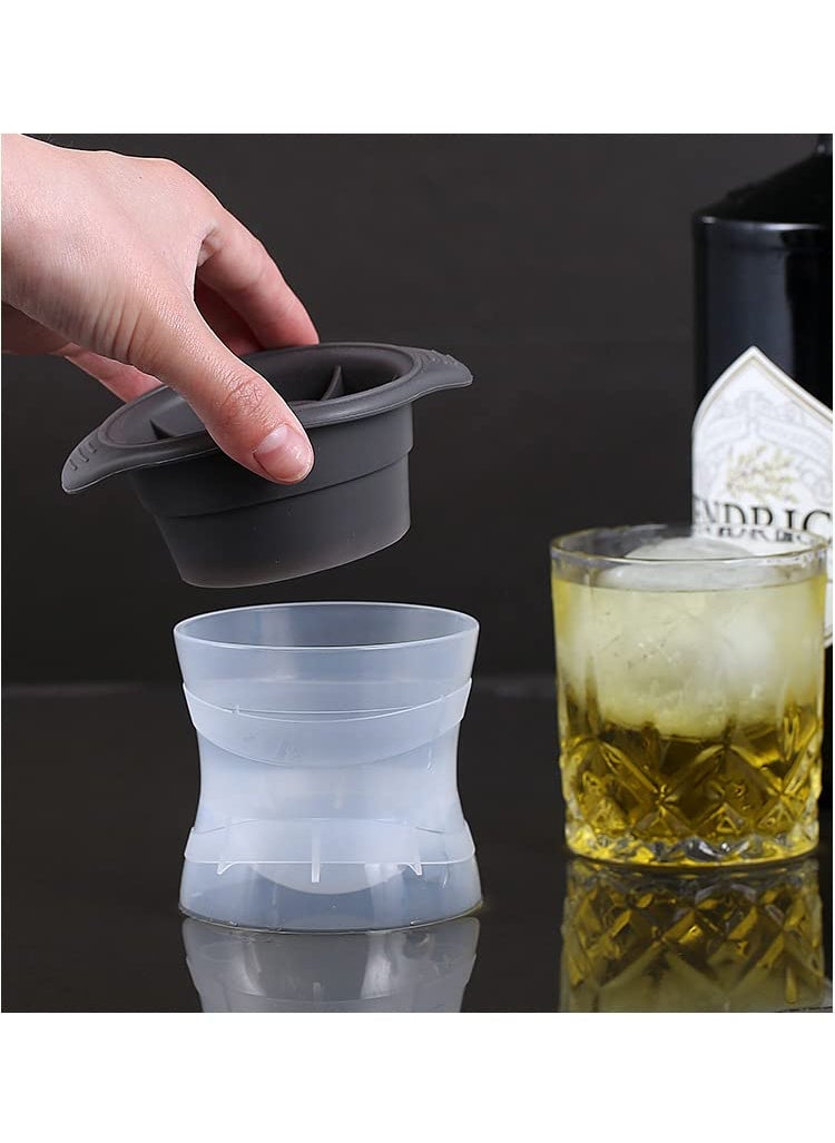 Syga SYGA Round Silicone Sphere Ice Ball Mold Ice Maker Ice Ball Maker Ice Tray Mold Spherical Ice Tray Gray Small  - Image 4
