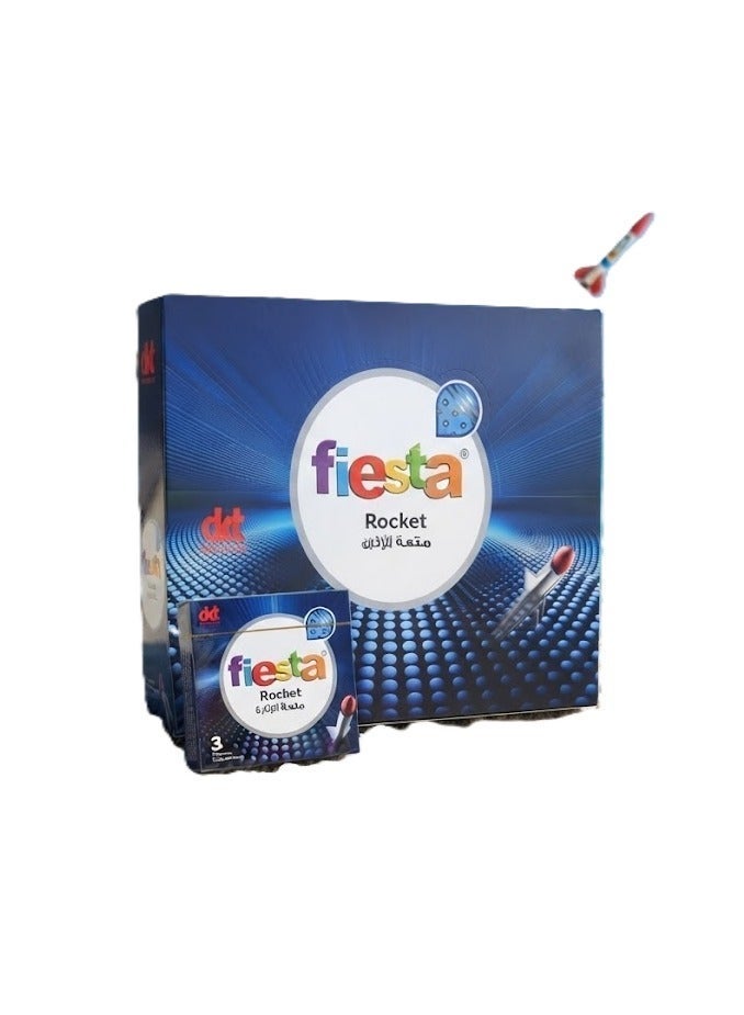 Fiesta Rocket - Ribbed & Dotted Condoms - 24 Packs of 3 Pcs - Image 2