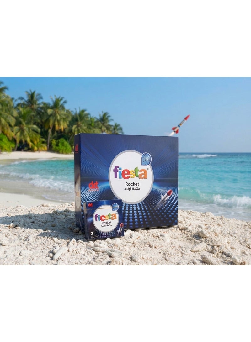 Fiesta Rocket - Ribbed & Dotted Condoms - 24 Packs of 3 Pcs - Image 4