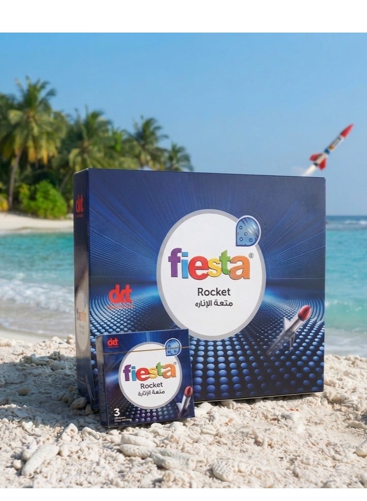 Fiesta Rocket - Ribbed & Dotted Condoms - 24 Packs of 3 Pcs - Image 1