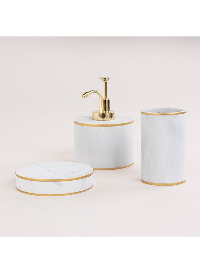 Homez marble and gold 3 pcs bath set - Image 2