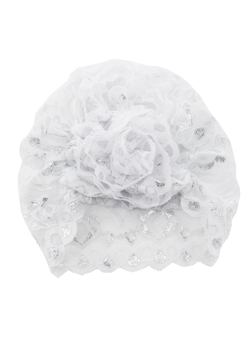 Loquat Women's Shiny Lace Hijab Inner Cap White  - Image 3