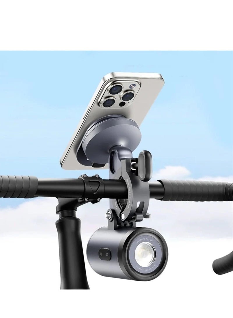 Baseus 2-in-1 Magnetic Bike Phone Holder & Waterproof Bike Light, 600 Lumens, Dual-Color Light, MagSafe Compatible, 4 Lighting Modes, 10-Hour Battery Life, IP68 Waterproof, Fits 4.7" to 6.5" Devices, Compatible with iPhone 16 Pro Max & Galaxy S24 Ultra, Durable Bicycle Light & Magnetic Phone Mount for Safe and Convenient Riding  - Image 1