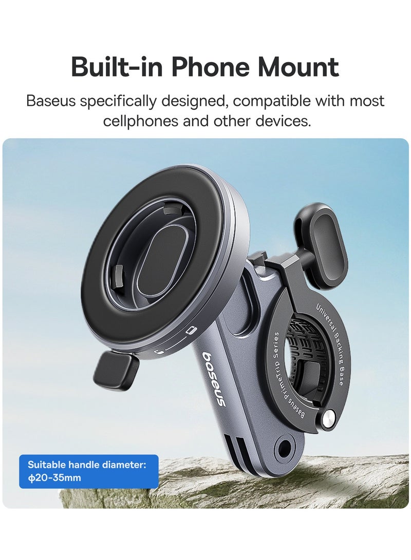 Baseus 2-in-1 Magnetic Bike Phone Holder & Waterproof Bike Light, 600 Lumens, Dual-Color Light, MagSafe Compatible, 4 Lighting Modes, 10-Hour Battery Life, IP68 Waterproof, Fits 4.7" to 6.5" Devices, Compatible with iPhone 16 Pro Max & Galaxy S24 Ultra, Durable Bicycle Light & Magnetic Phone Mount for Safe and Convenient Riding  - Image 2