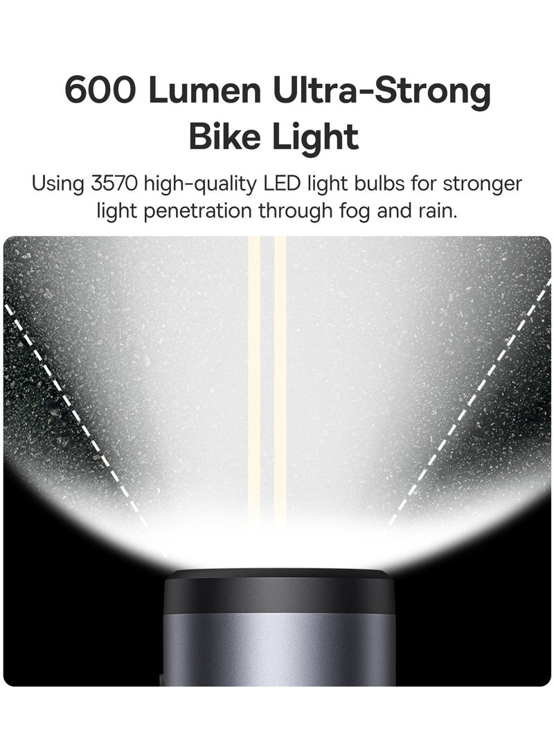 Baseus 2-in-1 Magnetic Bike Phone Holder & Waterproof Bike Light, 600 Lumens, Dual-Color Light, MagSafe Compatible, 4 Lighting Modes, 10-Hour Battery Life, IP68 Waterproof, Fits 4.7" to 6.5" Devices, Compatible with iPhone 16 Pro Max & Galaxy S24 Ultra, Durable Bicycle Light & Magnetic Phone Mount for Safe and Convenient Riding  - Image 3