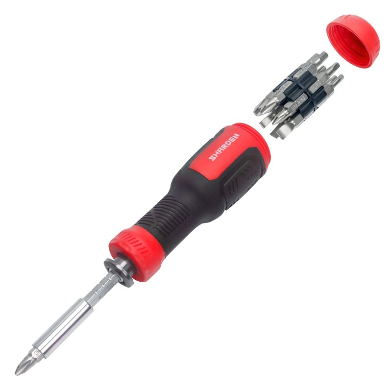 SHARDEN Multi Screwdriver 13in1 Screw Driver Adjustable Screwdriver Set Multitool All in One with Torx Security Flat Head Phillips Hex Square and 14 Nut Driver