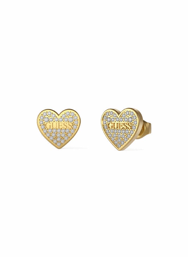 GUESS Pave with Guess Heart Earring