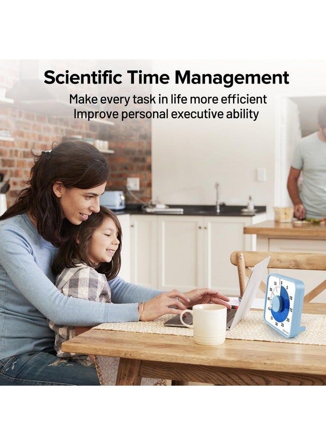 سيكورا مؤقت سيكورا البصري مقاس 7.5 بوصة، مؤقت تنازلي بصري كبير الحجم لمدة 60 دقيقة للأطفال والكبار، أداة إدارة وقت ميكانيكية متينة (أزرق) - Image 5
