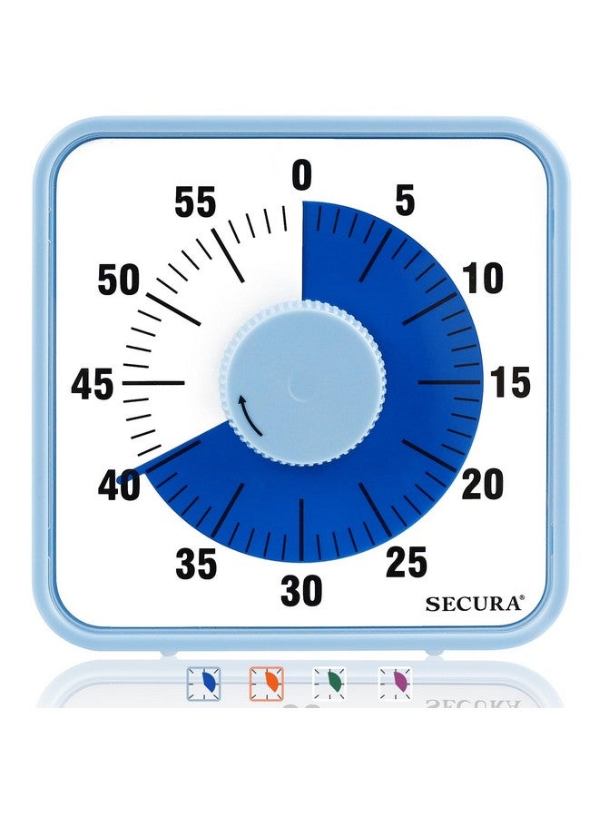 سيكورا مؤقت سيكورا البصري مقاس 7.5 بوصة، مؤقت تنازلي بصري كبير الحجم لمدة 60 دقيقة للأطفال والكبار، أداة إدارة وقت ميكانيكية متينة (أزرق) - Image 1