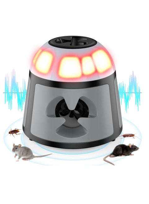 Mouse Repellent, Rodent Repellent Ultrasonic, 4 in 1 Mice Repellent, Rat Deterrent Frequency and LED Strobe Light, for Squirrels Mice Rats Rodents Indoor Use