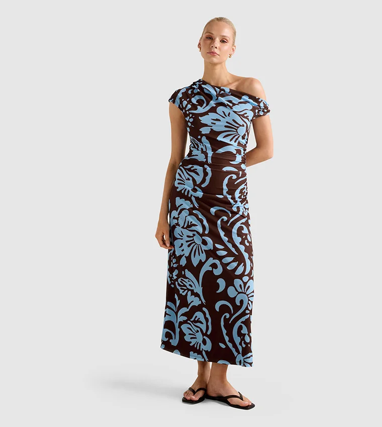 فورايفر نيو Paris Draped Mesh Midi Dress