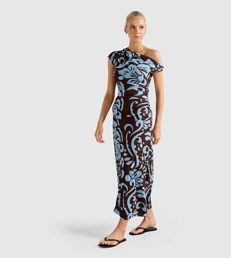 فورايفر نيو Paris Draped Mesh Midi Dress
