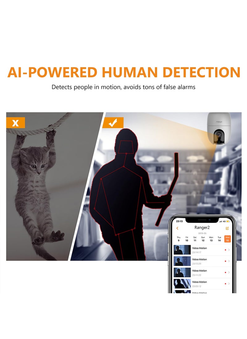 IMOU - Imou 360° 1080P Full HD Security Camera, Human Detection, Motion Tracking, 2-Way Audio, Night Vision, Dome Camera with WiFi & Ethernet Connection, Alexa Google Assistant, Up to 256GB SD Card Support - Image 1