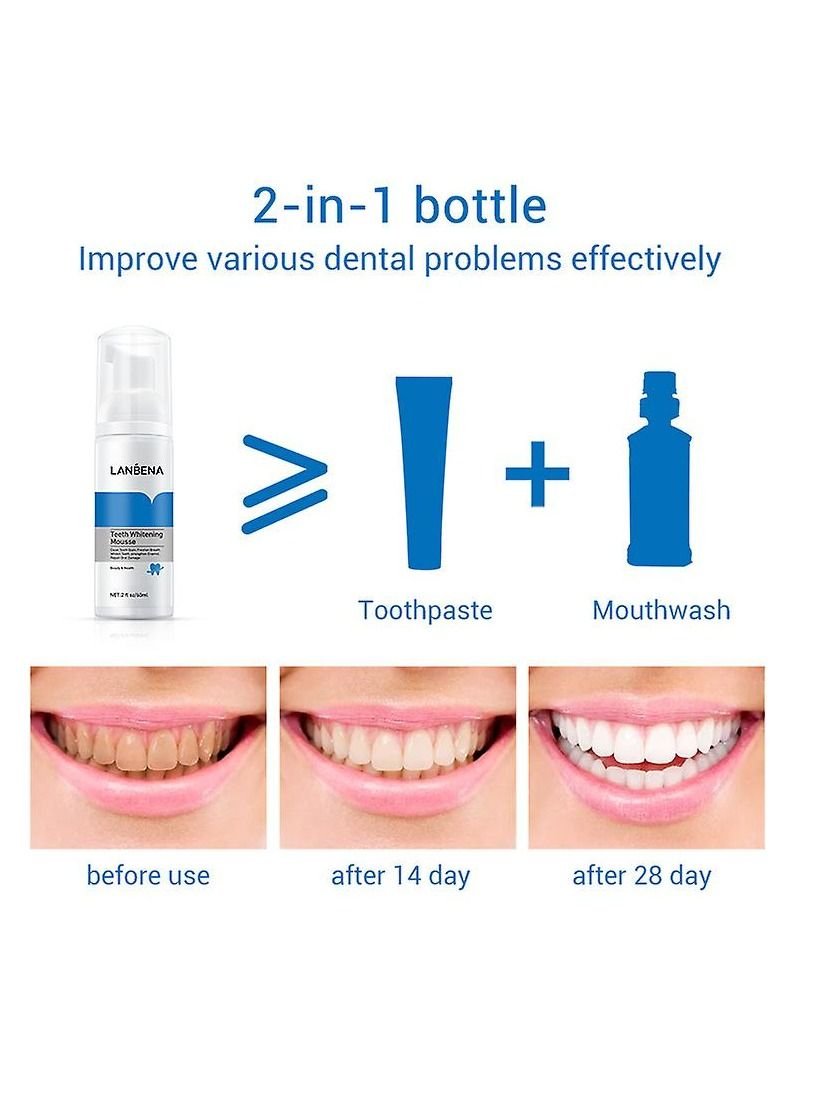 Teeth Supply Stain Remover Plaque Dental Organic Tooth Cleanser Foam Products Teeth Whitening Mousse 60ml 