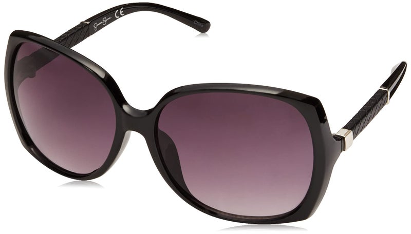 Jessica Simpson Womens J5236 Oversized Rectangular Sunglasses With Uv400 Protection. Glam Gifts For Her, 60 Mm, Black, 60 Mm US - Image 1